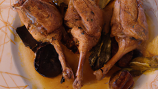 Cailles au foie gras de Noël