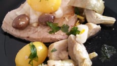 Tajine de thon aux artichauts et citrons confits