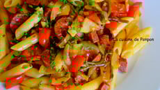 Pâtes au chorizo, poivron et salicorne