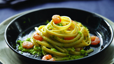 Linguine au Pesto Genovese et crevettes