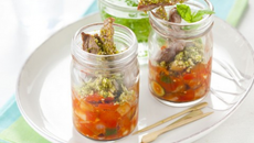Verrine d'agneau à la ratatouille confite