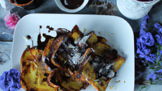 Pain perdu au chocolat noir et crème fleurette