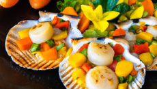 Coquilles Saint-Jacques aux petits légumes