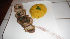 Roulé de dinde aux épinards