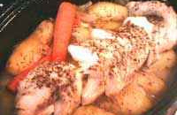 Dos de cabillaud au four et ses petits légumes