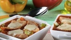 Gaspacho au piment d'Espelette et croûtons d'Etorki