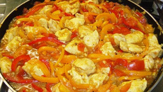 Mango-poulet, et son riz au gingembre