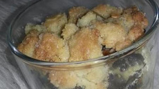 Verrine de gratin d'escargot à la pomme et son crumble