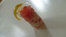 Verrines crevettes tomates