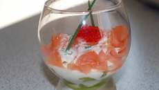 Verrine de kiwi et saumon fumé