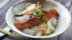 Saumon teriyaki et riz