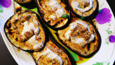 Aubergines grillées à la crème de Curry