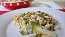 Gratinée de chou romanesco et petites pâtes savoyardes  aux deux saveurs de noix