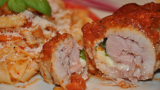 Saltimbocca de porc à la mozzarelle & tomates basilic