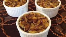 Crémeux coco cacao et mini bananes flambées