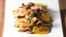 Raviolis de rutabaga à la purée de potimarrons