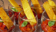 Verrines printanières de polenta parmesan (sans gluten)