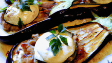 Aubergines farcies au fromage de brebis