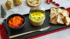 Terrine de faux-gras et confit de potimarron