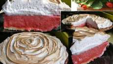 Tarte meringuée aux fraises gariguette du jardin