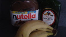 Crêpes à la banane flambée au rhum, Negrita et Nutella