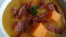 Velouté de potiron et lardons
