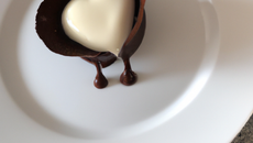 Moelleux chocolat noir cœur chocolat blanc