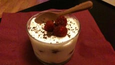 Mousse de mascarpone aux framboises