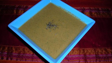 Veloué de potimarron au champignons et basilic