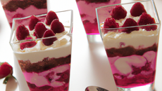 Verrines de framboises