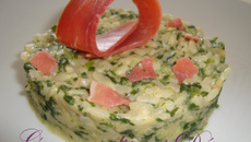 Risotto épinard et jambon fumé