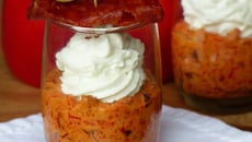 Verrine chorizo, poivron, chèvre