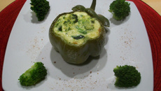 Flan courgette et brocoli dans sa coque verte