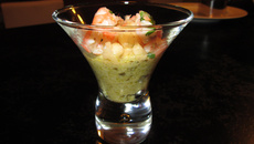 Verrine de crevettes à la creme d'artichaut