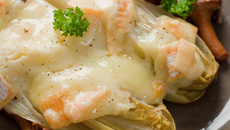 Endives aux champignons des bois gratinées au Saint Albray