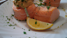 Saumon farci aux crevettes