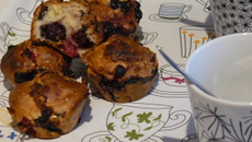 Muffins aux fruits rouges et chocolat