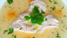 Soupe chapon, crème fraîche