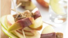 Brochettes de pommes, figues et magret de canard