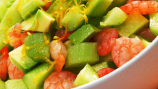 Salade de crevettes et avocat au Carré Frais en verrines