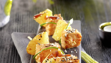 Brochette de saumon au pamplemousse