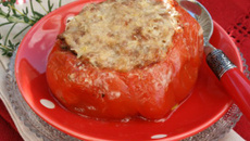 Tomate Cœur de Bœuf farcie aux deux viandes