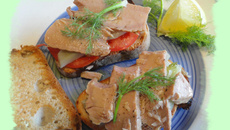 Tartines au fenouil, tomates et émincé de thon
