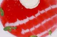 Parfait glacé au chocolat blanc - miroir aux framboises