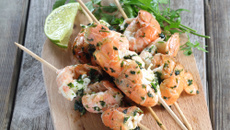 Brochettes de langoustines