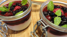 Fromage blanc au coulis de fruits rouges