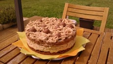 Mousse spéculos et chocolat sur croquant au praliné