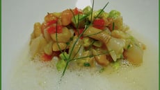 Tartare de couteaux et son espuma au fenouil sauvage