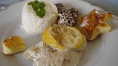 Filets de loup à la crème de morilles