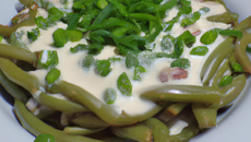 Haricots blancs, crème et ciboulette